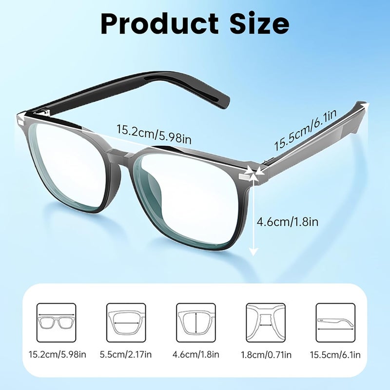 QJF Smart Glasses for Men & Women with Photochromic Lenses, Bluetooth 5.3, Polarized, Blue Light Blocking, Open-Ear Speakers - Image 4